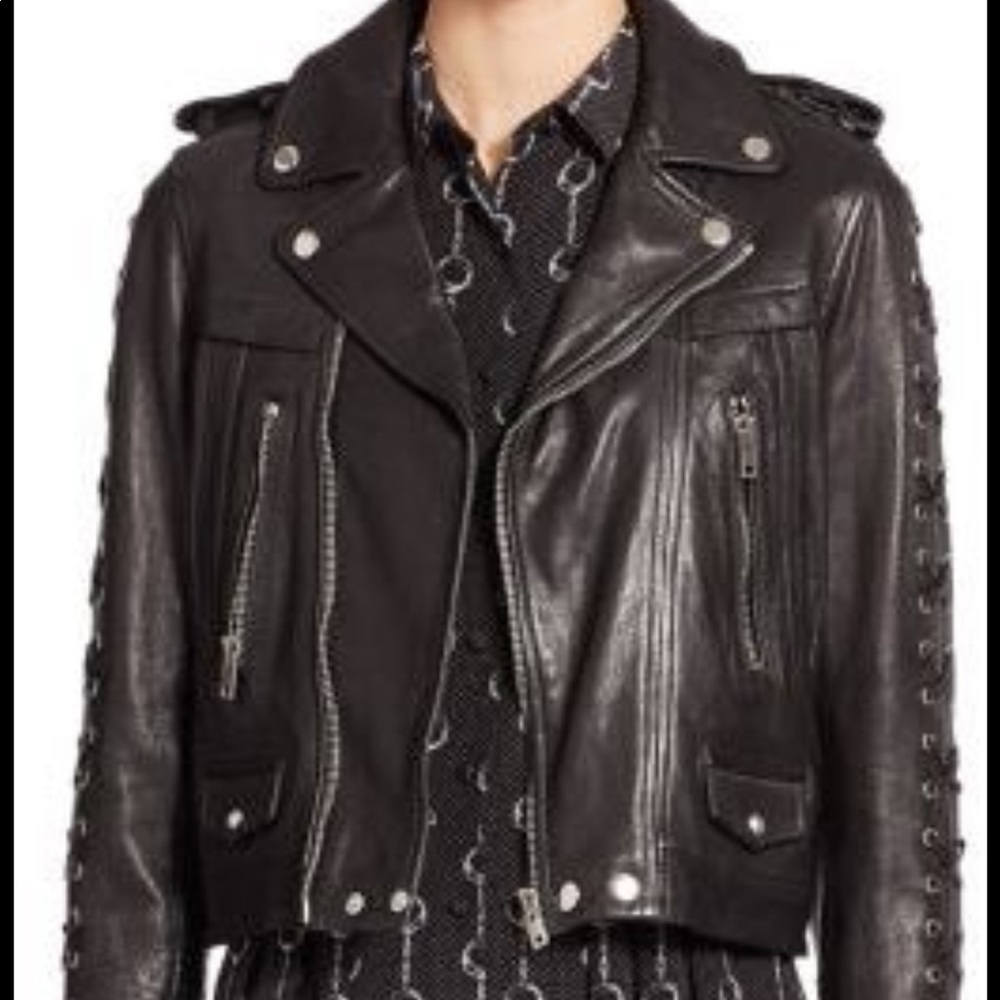 The Kooples Lace Up Moto Jacket Size 2
